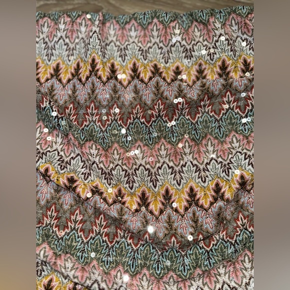 Express Womens Strapless Fitted Sparkly Multicolor Top~Side Zipper~Lined~small - Picture 12 of 16